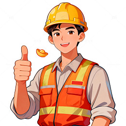 卡通工人安全宣传插画