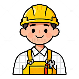 卡通建筑工人形象插画设计素材