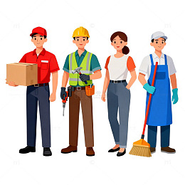 卡通风格职业人物插画