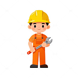 卡通建筑工人矢量素材