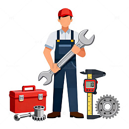 维修工人工具插画素材
