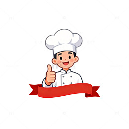 卡通厨师美食宣传矢量素材