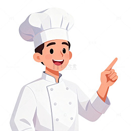 卡通厨师介绍美食插画素材