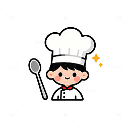 卡通厨师形象插画