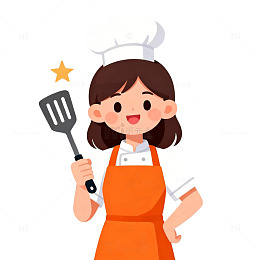 卡通厨师烹饪插画