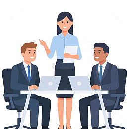 商务简约卡通风格开会