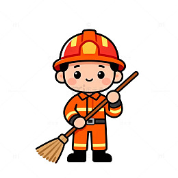 卡通消防员形象设计素材