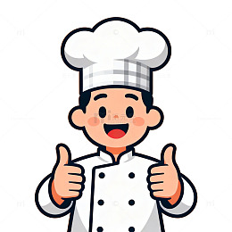 卡通厨师点赞形象设计