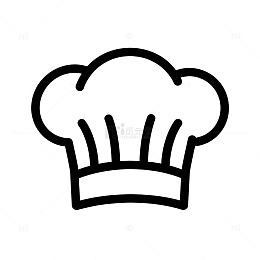 简洁风格厨师帽图标