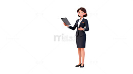 职场女性平板电脑形象设计