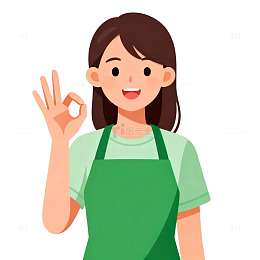 卡通女性家务劳动展示图