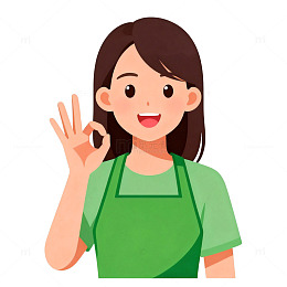卡通女性OK手势图案