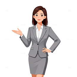 职场女性形象卡通插画