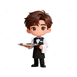 卡通服务员形象设计素材