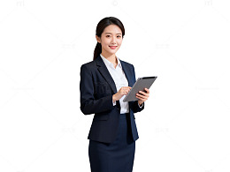 职业女性平板电脑肖像