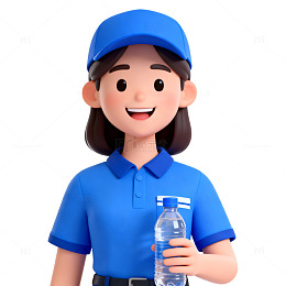 卡通送货员形象插画素材