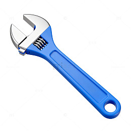 蓝色活动扳手3D渲染图