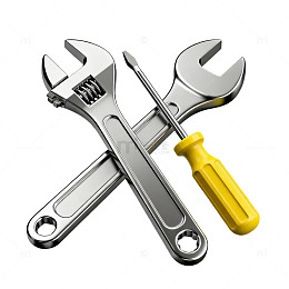 工具风格扳手螺丝刀金属质感维修器材