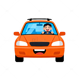 卡通风汽车驾驶素材