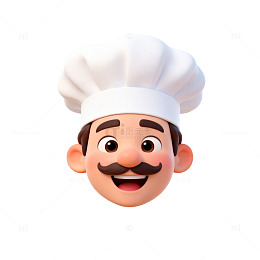 可爱厨师头像卡通形象设计元素