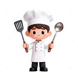 可爱厨师卡通形象设计素材