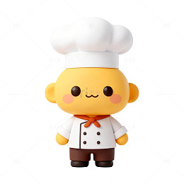 可爱卡通厨师玩具模型素材