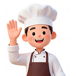 可爱厨师3D卡通形象设计素材