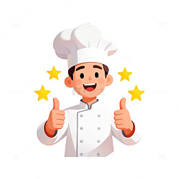 卡通厨师点赞形象设计元素