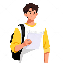 卡通学生校园生活矢量插画