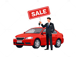 商业汽车销售插画