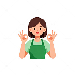 卡通女性OK手势图案