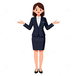 卡通职业女性展示形象插画