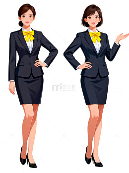 职业女性西装形象设计素材