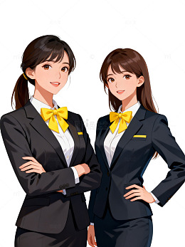 动漫风职业女性形象插画