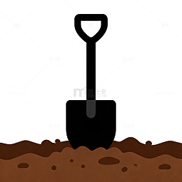 简约铲子挖土插图
