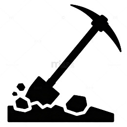 简洁风镐挖掘图标设计素材