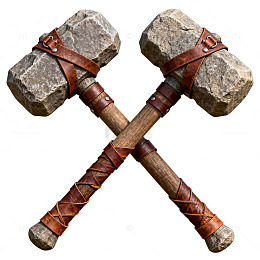 古朴双锤武器设计素材