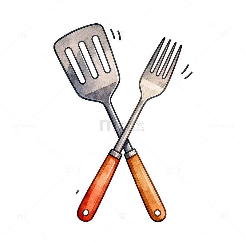 手绘厨具简笔画