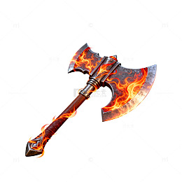 火焰斧头虚拟游戏武器设计素材