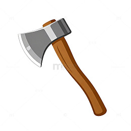 卡通斧头插画素材
