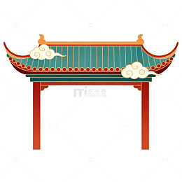 传统中国风建筑插画