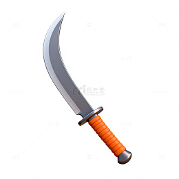 卡通风格弯刀武器图案设计素材