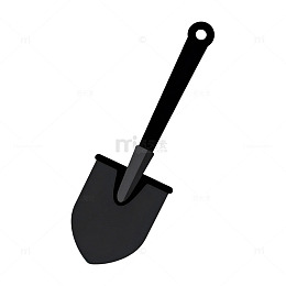 黑色铲子工具图标
