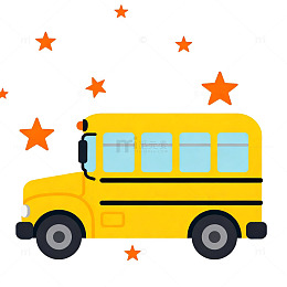 卡通校车插画素材