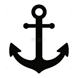 简约黑色船锚图标设计元素