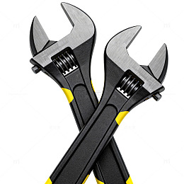 黑色活动扳手工具展示