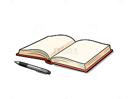 简约书籍钢笔插画