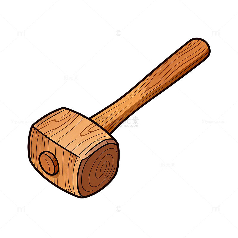 卡通木锤简笔画素材