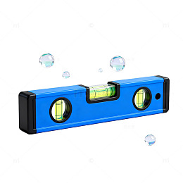 蓝色水平仪与气泡创意图