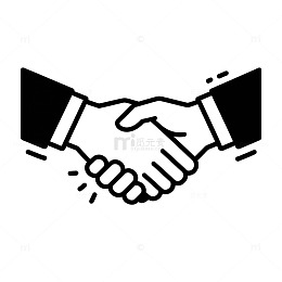 黑白简约握手合作矢量图标